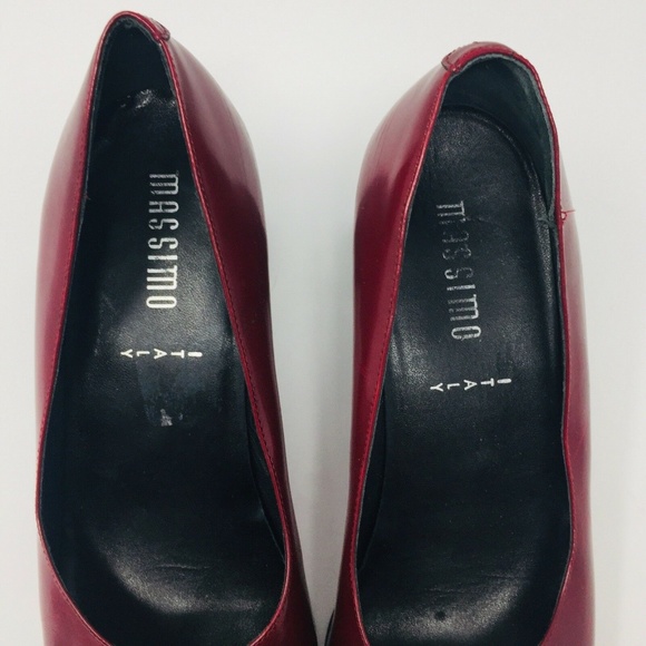 Massimo Italy Red Black Captoe Tie Heels - Picture 8 of 8